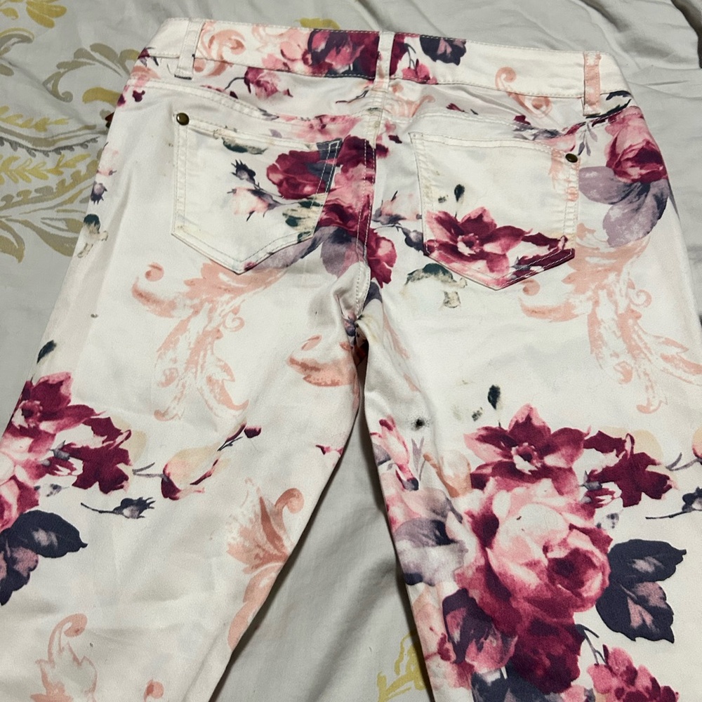 Fire Los Angeles Floral Straight Leg Pants - Pink and Purple